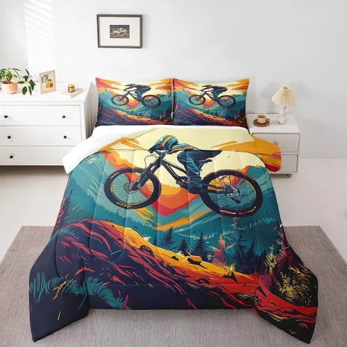 Miniatura 22 de Juego de edredón de camión de basura para niños, tamaño King, juego de ropa de cama de automóvil de dibujos animados para niños, adolescentes