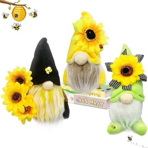 Miniatura 9 de 2 piezas de decoración de gnomos de primavera y verano, exquisito tamaño más pequeño de 7.5 pulgadas, decoración de gnomo de primavera y verano
