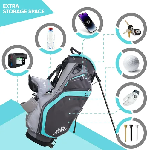 Miniatura 2 de Bolsa de golf ligera para mujer JAD, bolsa de golf con soporte para mujeres/damas, 14 divisores superiores, ultra ligera, bolsillos grandes