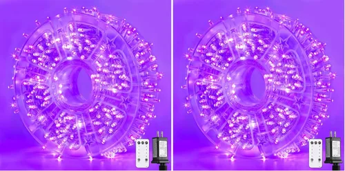 Miniatura 32 de JMEXSUSS Luces rojas blancas y azules con cable transparente, 66 pies, 200 luces LED para decoración del 4 de julio, luz de Navidad para celebración