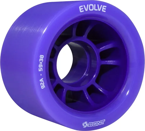 Bont Skates - Evolve Roller Derby Skate Wheel - Indoor Roller Skate Wheels - Rollerskate Wheels Morado 92A - Paquete de 4