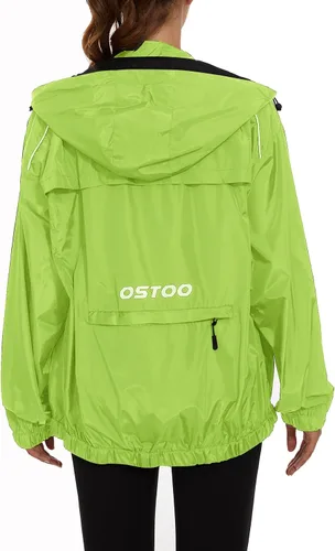 Miniatura 2 de OSTOO Chaqueta impermeable ligera para mujer, para correr, ciclismo, con capucha, para senderismo, rompevientos