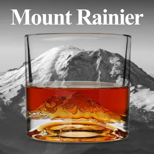 Miniatura 6 de LIITON Juego de 4 vasos de whisky para el Día del Padre, American Peaks, de cristal grueso y pesado 3D, copas de cóctel y bourbon de montaña