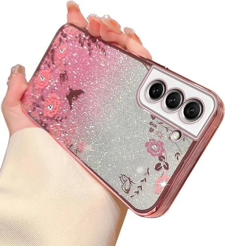 Miniatura 35 de Funda para Note 10, Galaxy Note 10 para mujer, cambio gradual con purpurina, cristal suave, TPU elegante, mariposa, floral, corazón, transparente
