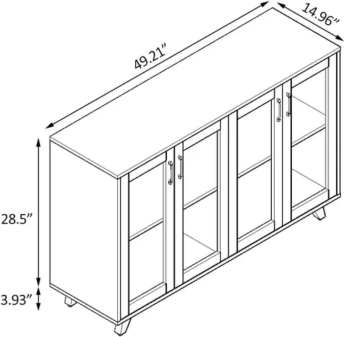 Miniatura 3 de Panana Mesa de Aparador de Cocina, Mesa de Aparador de Bufé, Mueble de Acentuación, Armario de Aparador de Bufé, Mesa de Consola de Bufé con Puertas
