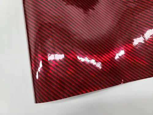 Miniatura 4 de Rollo de película adhesiva holográfica de fibra de carbono brillante CF para automóvil (3 x 5 pies, amarillo dorado)