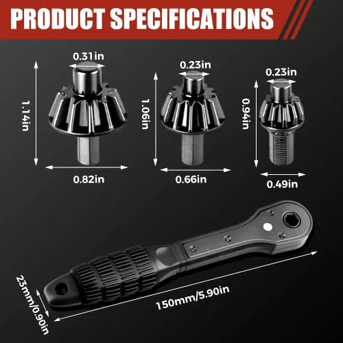 Miniatura 7 de Llave de trinquete 2 en 1, herramienta universal de repuesto de llave de portabrocas de doble cabezal para taladro, compatible con la mayoría