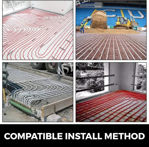 Miniatura 6 de VEVOR Oxygen-Barrier PEX Tubing 300Ft Rojo 1/2 pulgada Radiante Piso PEX Tubo Radiante Calor Piso Calefacción Plomería Tubería de Agua Fría