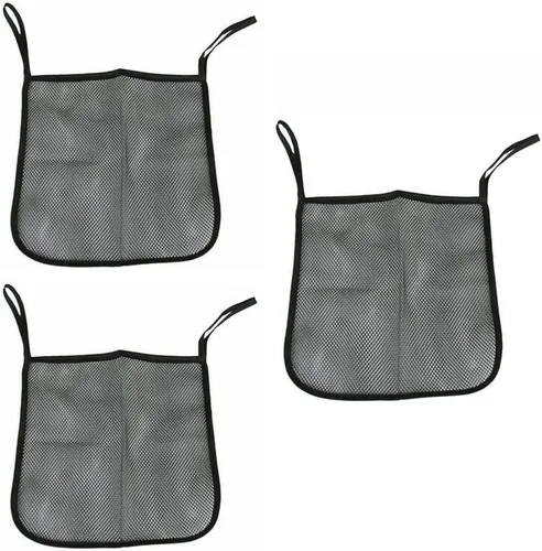 Paquete de 3 bolsas colgantes para cochecito, organizador de manillar, bolsillo de almacenamiento, bolsa de malla para vagón, compartimento para