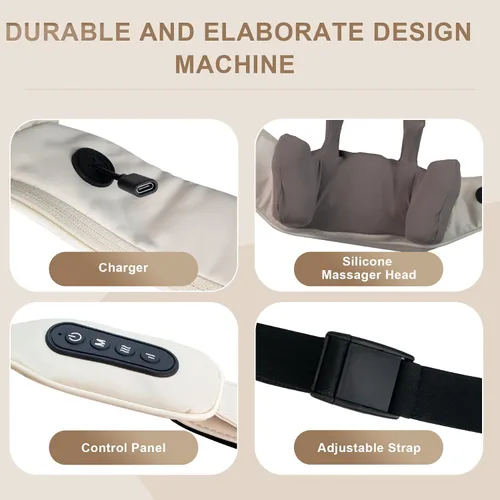 Miniatura 6 de Masajeador eléctrico de cuello y hombros con calor, inalámbrico para amasar la espalda, trapecio Shiatsu, almohadas de masaje para aliviar el dolor