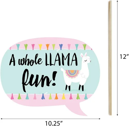Miniatura 5 de Big Dot of Happiness Whole Llama Fun - Kit de accesorios para cabina de fotos para baby shower o fiesta de cumpleaños, 20