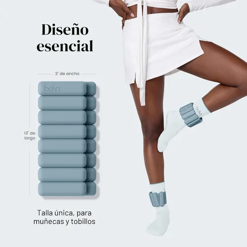 Miniatura 4 de Bala Pulseras con Pesos Ajustables para Muñeca y Tobillo para Mujer y Hombre - Juego de Brazaletes de Silicona con Pesos para Gimnasio, Yoga, Mar