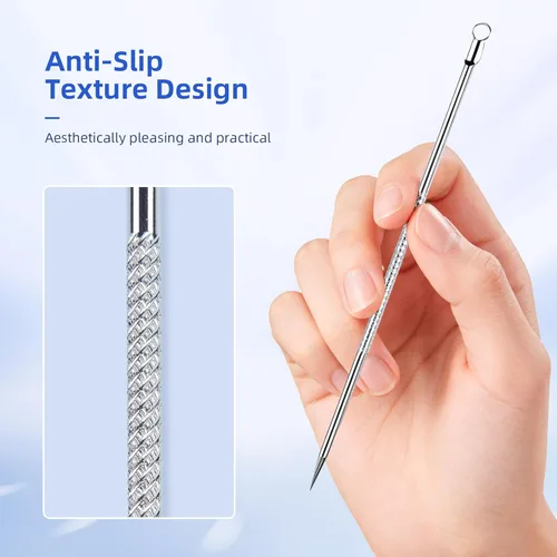 Miniatura 6 de Kit de herramientas para reventar espinillas, 7 piezas profesionales de acero inoxidable para eliminar espinillas Extractoras de comedones
