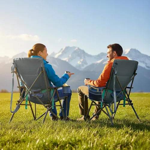 Miniatura 2 de Timber Ridge Oversized Camping Chair with Lumbar Support, Portable Folding Chair Heavy Duty for Adults Supports 450 LBS for Outdoor Camping Lawn