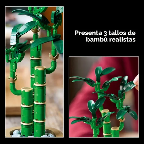 Miniatura 4 de LEGO Botanicals Lucky Bamboo Building Set – Planta artificial para decoración del hogar en interiores, adultos a partir de 18 años – Decoración