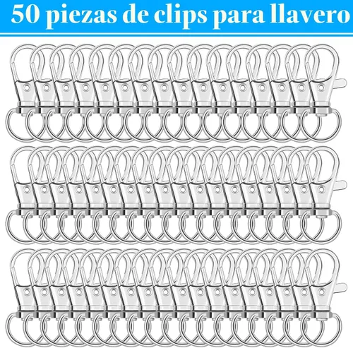 Miniatura 7 de Clip de gancho para llavero, 50 piezas de gancho giratorio a presión, cierre de pinza de langosta de metal pequeño, gancho giratorio para llavero