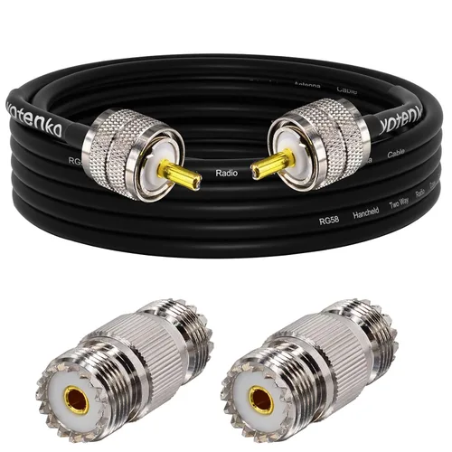 Miniatura 21 de Cable de puente PL259 de 1 pie - Cable coaxial RG58 de 15 pulgadas corto 50 ohmios coaxial para medidor SWR radio de radioaficionado radio CB
