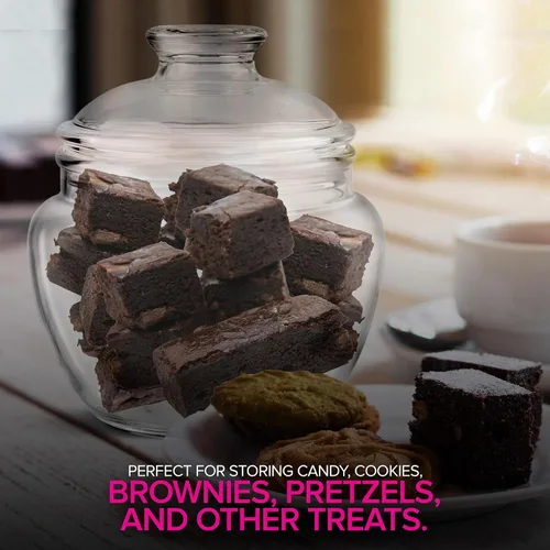 Miniatura 5 de Modern Innovations Tarro de dulces y galletas de 40 onzas con tapa, tarro de boticario transparente de acrílico premium, decoración de bodas