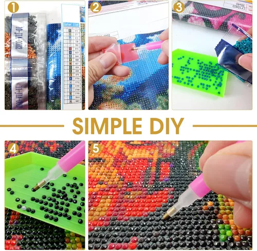 Miniatura 5 de Bimkole AL1599 - Kit de arte de diamantes 5D con diseño de oso, taladro completo, juego de bordado de diamantes de imitación con diamantes, arte por