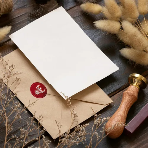 Miniatura 3 de CRASPIRE Phoenix - Sello de cera de sellado vintage, 1.181 in, cabeza de latón extraíble con mango de madera para invitaciones de boda, sobres