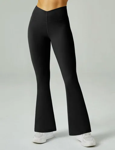 Miniatura 2 de FireSwan Pantalones de yoga acampanados para mujer, cintura en V, leggings acampanados, cintura alta, corte de bota, pantalones de entrenamiento