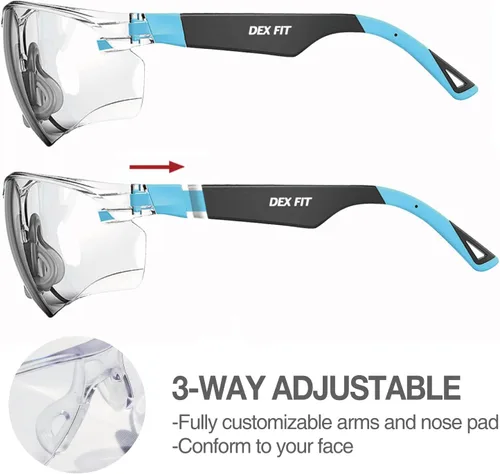 Miniatura 5 de DEX FIT Gafas de seguridad SG210N – Antivaho y resistentes a los arañazos Z87.1 protección ocular, patillas ajustables y agarre antideslizante