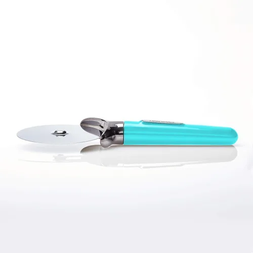 Miniatura 6 de Farberware Cortador de pizza profesional de acero inoxidable con hoja gruesa para cortar corteza, quesadillas, brownies, etc., rueda elevada