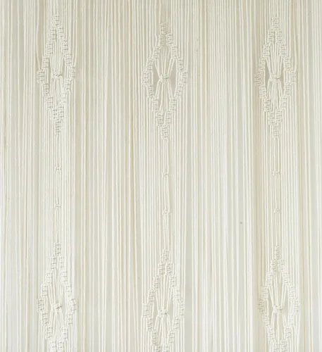 Miniatura 5 de IOWER Cortina de macramé larga de algodón para ventana, cortinas bohemias para dormitorio, boda, telón de fondo, divisor de habitación, puerta