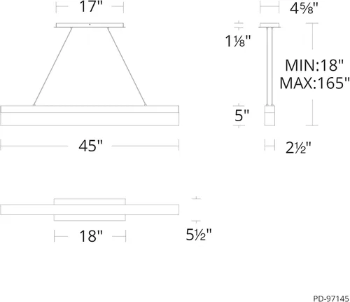 Miniatura 2 de WAC Lighting Colgante LED efervescente de 45 pulgadas 3000K en negro