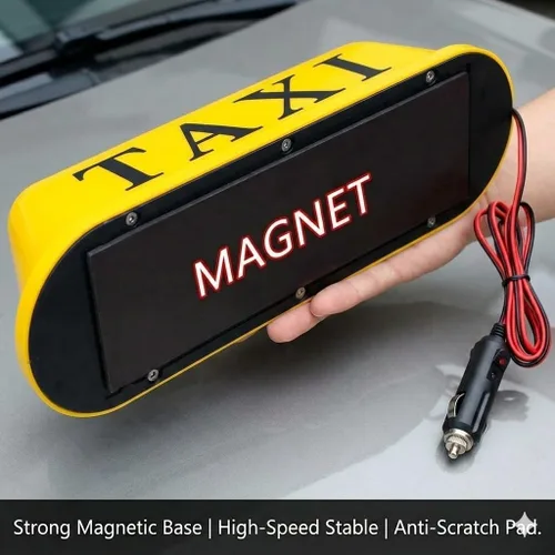 Miniatura 3 de BADASS SHARKS Luz LED de taxi para coche, luz de taxi para techo con base adhesiva, magnética, súper brillante, 12 V, 3 W, luz indicadora