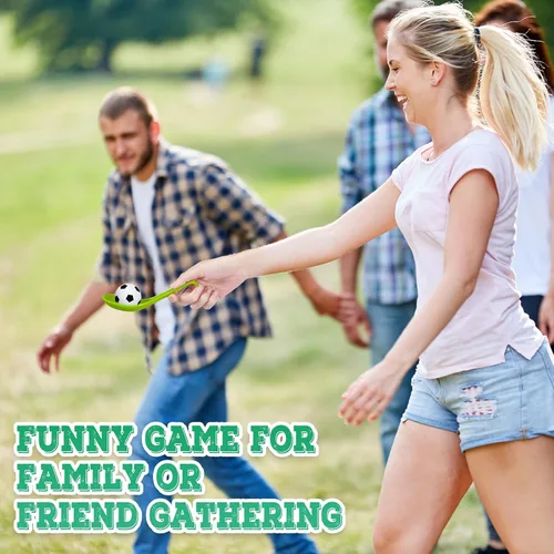 Miniatura 4 de Paquete de 12 juegos de fiesta de fútbol, relé de cuchara, juguete de carreras para adolescentes y adultos, pelota de espuma de fútbol y juego