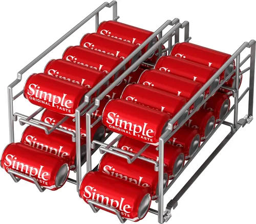 Miniatura 10 de Simple Houseware Dispensador para latas de bebida, de carga frontal, apilable, cromo, paquete de 2