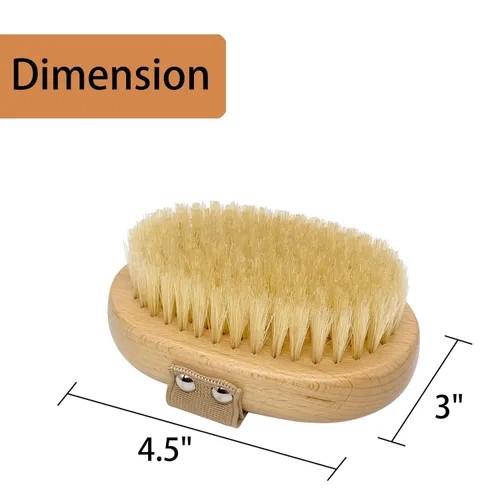 Miniatura 2 de Cepillo de cerdas suaves para mascotas, cepillo de palma de cerdas naturales para gatos y perros de pelo corto con banda elástica