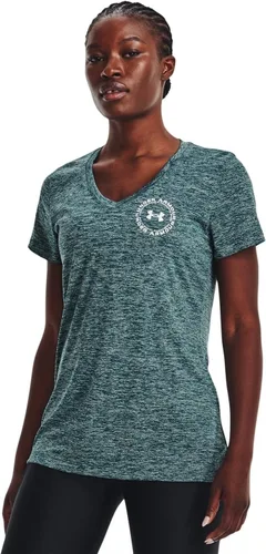 Miniatura 2 de Under Armour - Camiseta Tech Twist Lc Crestv para mujer, Turmalina Verde AzuladoÓpalo VerdeBlanco (716)