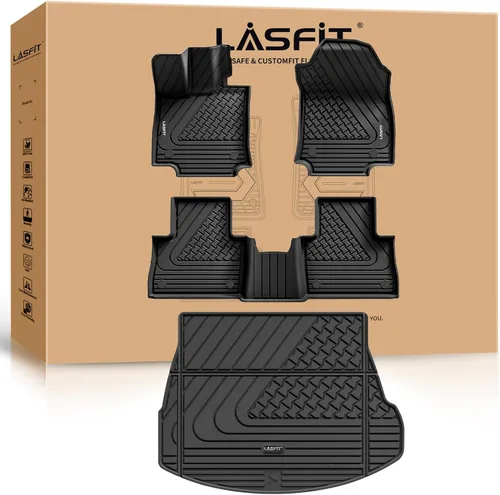 Miniatura 27 de LASFIT Tapetes de elastómero termoplástico para 1a y 2a fila de asientos de auto, para todo tipo de clima