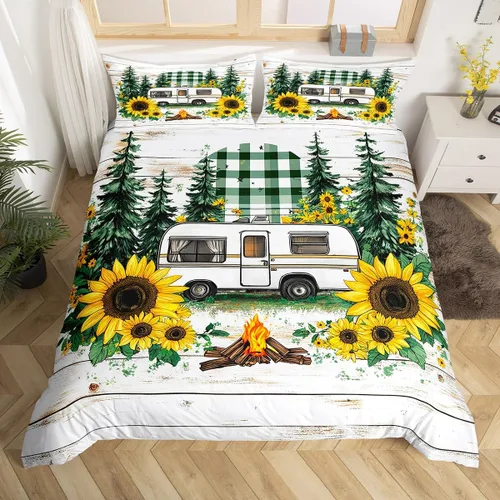 Miniatura 19 de Erosebridal Camper Bedding - Juego de ropa de cama de 2 piezas, estilo rústico de granja, juego de ropa de cama de campamento para adolescentes