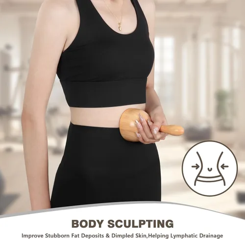 Miniatura 6 de KintKita Herramientas de masaje de terapia de madera 4 en 1, masajeador de drenaje linfático de madera, removedor de celulitis corporal, kit