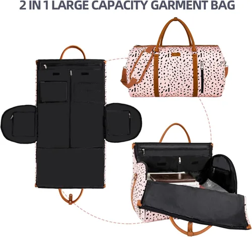 Miniatura 2 de Bolsa de ropa para viaje con neceser convertible de mano para fin de semana bolsas de viaje grandes para mujeres 2 en 1 bolsa colgante para traje
