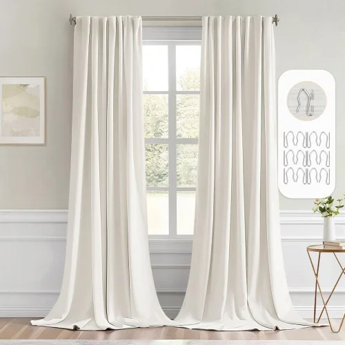 Miniatura 96 de MIULEE Cortinas opacas con pestaña trasera de 63 pulgadas de largo, juego de 2 paneles para sala de estar, dormitorio, privacidad, bolsillo