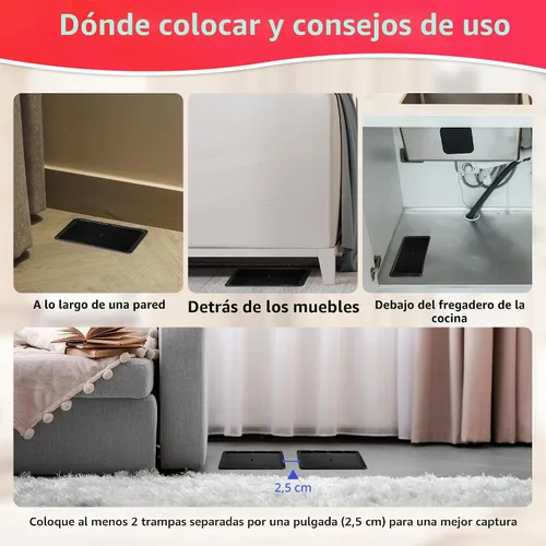 Miniatura 6 de LULUCATCH, trampas para ratones, 6 unidades de trampas grandes de pegamento para interiores para el hogar, tablas de pegamento a granel pre-cebadas