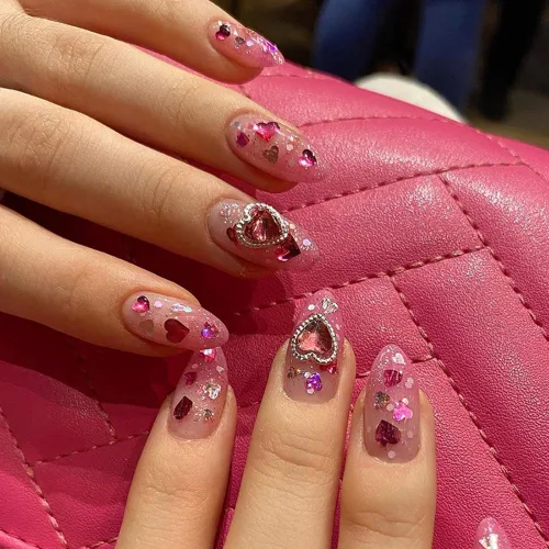 Miniatura 22 de 24 uñas postizas a presión de punta francesa, uñas acrílicas medianas falsas/falsas con diamantes de imitación de flores, diseños de punta francesa