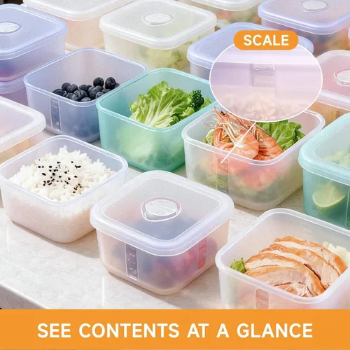 Miniatura 4 de OTB Juego de 2 recipientes de silicona reutilizables transparentes, cajas de almacenamiento de alimentos de silicona sin fugas, sin BPA, herméticos