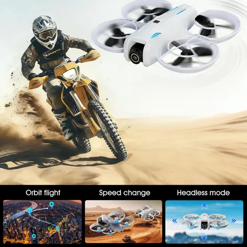 Miniatura 5 de dron con cámara 4K para principiantes adultos, cuadricóptero RC con retención de altitud, despegue/aterrizaje con una tecla, seguimiento automático