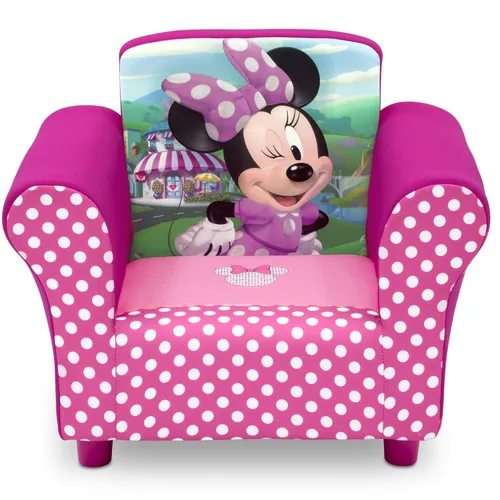 Miniatura 2 de Delta Children Juego de silla tapizada, madera, Minnie Mouse de Disney y juego de mesa y silla para niños (2 sillas incluidas), ideal para artes