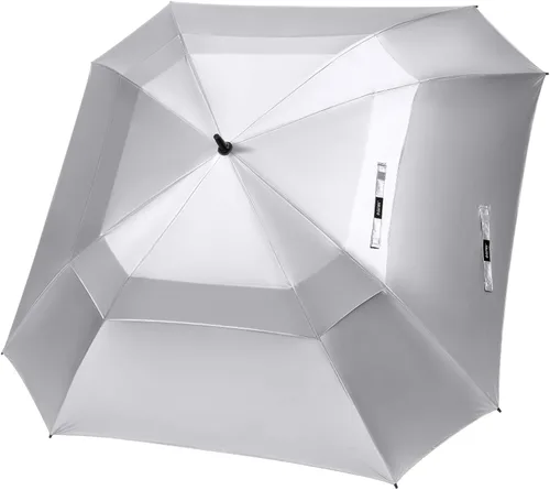 Miniatura 17 de G4Free Paraguas de golf extra grande de 62/68 pulgadas, cuadrado, ventilado, resistente al viento, apertura automática, doble toldo de gran