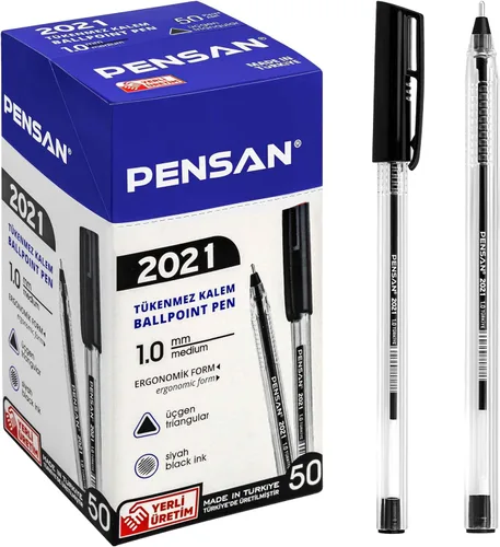 Miniatura 19 de PENSAN - Paquete de 250 bolígrafos de bola, (125 negros y 125 azules) - Bolígrafos de 1.0 mm de punta media, agarre ergonómico triangular, escritura