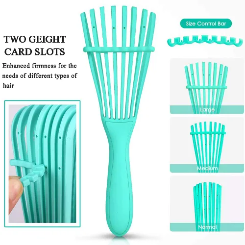 Miniatura 3 de Ez - Juego de 5 cepillos desenredantes para el cabello, cepillo desenredante con cepillo de borde, peines de cola de rata para peinar y cortar Juego