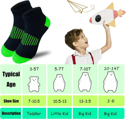 Miniatura 2 de JAMEGIO Calcetines de niño 18 pares de calcetines de corte bajo para niños, calcetines deportivos de media amortiguación, calcetines deportivos