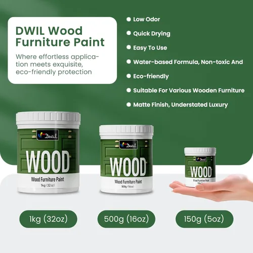 Miniatura 4 de DWIL Pintura para Muebles con Acabado Mate - Pintura para Madera de 16 Oz para Gabinetes, Puertas, Mesas y Cómodas Renovación - A Base de Agua, No