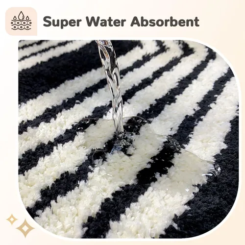 Miniatura 7 de Alfombras de baño bohemias, lindas alfombras de baño bohemias antideslizantes de microfibra abstracta para dormitorio, alfombra pequeña, decoración